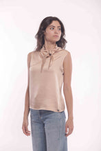 Carica l'immagine nel visualizzatore di Gallery, top in raso di viscosa con nodo - mimì muà - beige
