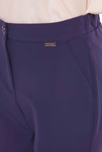 Carica l'immagine nel visualizzatore di Gallery, pantalone sigaretta con elastico dietro in tessuto tecnico - mimì muà - blu inchiostro 2025