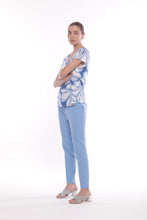 Carica l'immagine nel visualizzatore di Gallery, pantalone sigaretta con elastico dietro in tessuto tecnico - mimì muà - celeste 2025