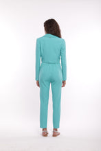 Carica l'immagine nel visualizzatore di Gallery, pantalone sigaretta con elastico dietro in tessuto tecnico - mimì muà - turchese 2025