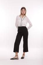 Carica l'immagine nel visualizzatore di Gallery, pantalone palazzo cropped in tessuto tecnico - mimì muà - nero 2025
