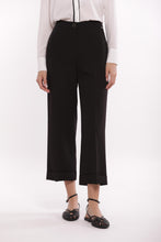 Carica l'immagine nel visualizzatore di Gallery, pantalone palazzo cropped in tessuto tecnico - mimì muà - nero 2025