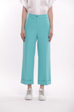 Carica l'immagine nel visualizzatore di Gallery, pantalone sigaretta con elastico dietro in tessuto tecnico - mimì muà - turchese 2025