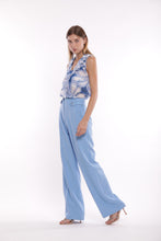 Carica l'immagine nel visualizzatore di Gallery, pantalone palazzo in tessuto tecnico - mimì muà - celeste 2025
