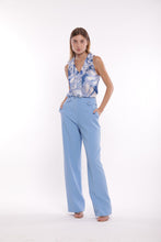 Carica l'immagine nel visualizzatore di Gallery, pantalone palazzo in tessuto tecnico - mimì muà - celeste 2025