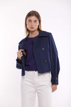 Carica l'immagine nel visualizzatore di Gallery, trench cropped in gabardina - mimì muà - blu