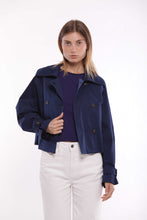 Carica l'immagine nel visualizzatore di Gallery, trench cropped in gabardina - mimì muà - blu