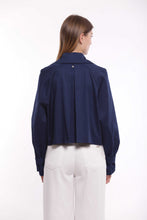 Carica l'immagine nel visualizzatore di Gallery, trench cropped in gabardina - mimì muà - blu