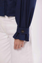 Carica l'immagine nel visualizzatore di Gallery, trench cropped in gabardina - mimì muà - blu