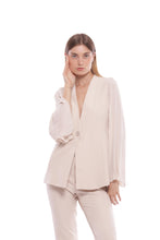 Carica l'immagine nel visualizzatore di Gallery, giacca in tessuto tecnico con maniche in georgette - mimì muà - burro