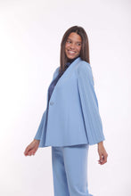 Carica l'immagine nel visualizzatore di Gallery, giacca in tessuto tecnico con maniche in georgette - mimì muà - celeste