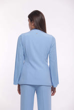 Carica l'immagine nel visualizzatore di Gallery, giacca in tessuto tecnico con maniche in georgette - mimì muà - celeste