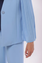 Carica l'immagine nel visualizzatore di Gallery, giacca in tessuto tecnico con maniche in georgette - mimì muà - celeste