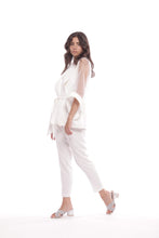 Carica l'immagine nel visualizzatore di Gallery, pantalone sigaretta con elastico dietro in tessuto tecnico - mimì muà - bianco 2025