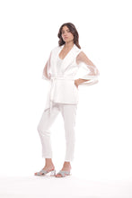 Carica l'immagine nel visualizzatore di Gallery, pantalone sigaretta con elastico dietro in tessuto tecnico - mimì muà - bianco 2025