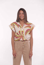 Carica l'immagine nel visualizzatore di Gallery, camicia cropped fantasia palms - mimì muà - panna