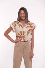 Carica l'immagine nel visualizzatore di Gallery, camicia cropped fantasia palms - mimì muà - panna