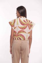 Carica l'immagine nel visualizzatore di Gallery, camicia cropped fantasia palms - mimì muà - panna