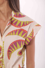 Carica l'immagine nel visualizzatore di Gallery, camicia cropped fantasia palms - mimì muà - panna