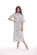 Carica l'immagine nel visualizzatore di Gallery, abito chemisier fantasia love in italy - mimì muà - blu bianco