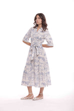 Carica l'immagine nel visualizzatore di Gallery, abito chemisier fantasia love in italy - mimì muà - blu bianco