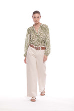 Carica l'immagine nel visualizzatore di Gallery, pantalone palazzo in bull - mimì muà -burro 2025