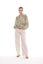 Carica l'immagine nel visualizzatore di Gallery, pantalone palazzo in bull - mimì muà -burro 2025