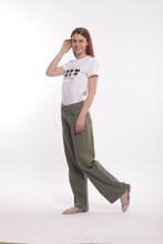 Carica l'immagine nel visualizzatore di Gallery, pantalone palazzo in bull - mimì muà - verde salvia 2025