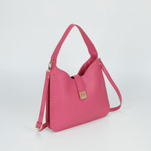 Carica l'immagine nel visualizzatore di Gallery, borsa a sacca con bordi intrecciati - mimì muà - fuxia