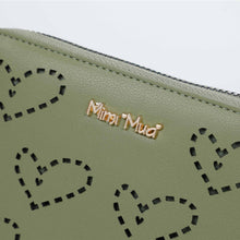 Carica l'immagine nel visualizzatore di Gallery, portafoglio medio con cuore - mimì muà - verde militare