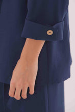 Carica l&#39;immagine nel visualizzatore di Gallery, giacca lunga in tessuto fluido - mimì muà - blu
