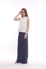 Carica l'immagine nel visualizzatore di Gallery, pantalone palazzo gessato - mimì muà - blu bianco 2025