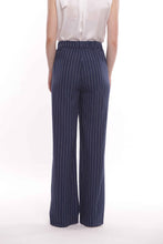 Carica l'immagine nel visualizzatore di Gallery, pantalone palazzo gessato - mimì muà - blu bianco 2025