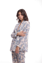 Carica l'immagine nel visualizzatore di Gallery, giacca lunga fantasia toile de jouy - mimì muà - azzurro