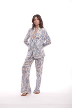 Carica l'immagine nel visualizzatore di Gallery, giacca lunga fantasia toile de jouy - mimì muà - azzurro