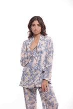 Carica l'immagine nel visualizzatore di Gallery, giacca lunga fantasia toile de jouy - mimì muà - azzurro