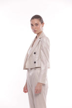 Carica l'immagine nel visualizzatore di Gallery, giacca cropped laminata - mimì muà - beige