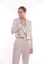 Carica l'immagine nel visualizzatore di Gallery, giacca cropped laminata - mimì muà - beige