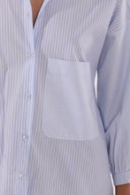 Carica l&#39;immagine nel visualizzatore di Gallery, camicia over a righe - mimì muà - bianco azzurro

