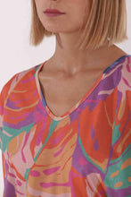 Carica l&#39;immagine nel visualizzatore di Gallery, blusa maniche corte fantasia - mimì muà - arancio menta
