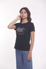 Carica l'immagine nel visualizzatore di Gallery, t-shirt "you rock" - mimì muà - nero