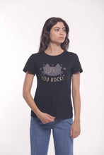 Carica l'immagine nel visualizzatore di Gallery, t-shirt "you rock" - mimì muà - nero