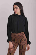 Carica l&#39;immagine nel visualizzatore di Gallery, blusa con maniche plissè - mimì muà- nero
