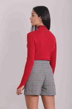 Carica l&#39;immagine nel visualizzatore di Gallery, maglia a lupetto con bordi in lurex - mimì muà - rosso
