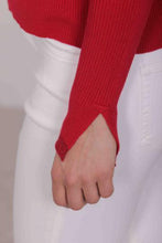 Carica l&#39;immagine nel visualizzatore di Gallery, maglia scollo tondo con bordi in lurex - mimì muà - rosso
