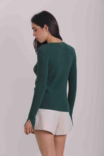 Carica l&#39;immagine nel visualizzatore di Gallery, maglia scollo tondo con bordi in lurex - mimì muà - verde malachite

