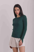 Carica l&#39;immagine nel visualizzatore di Gallery, maglia scollo tondo con bordi in lurex - mimì muà - verde malachite
