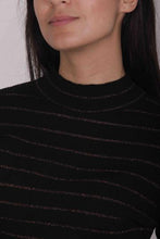 Carica l&#39;immagine nel visualizzatore di Gallery, maglia lupetto con righe in lurex - mimì muà - nero
