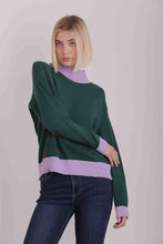 Carica l&#39;immagine nel visualizzatore di Gallery, maglia lupetto con dettagli in contrasto - mimì muà - verde malachite
