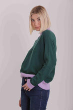 Carica l&#39;immagine nel visualizzatore di Gallery, maglia lupetto con dettagli in contrasto - mimì muà - verde malachite

